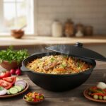 Ø49 Uchag 2mm stahl Utschak 22L Kazan Eben Grillfächer Schaumkelle Suppenkelle Utschak Utschag Kasan Feldküche Außenküche Eintopfofen Gulaschkanone