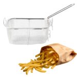 Multifunktionale Pfanne mit Glasdeckel, Frittierkorb und Dünsteinsatz