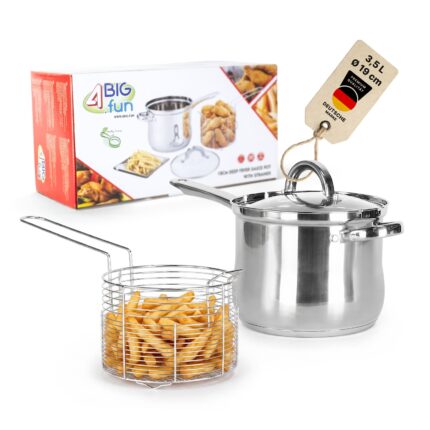 Frittiertopf Induktion Frittierpfanne Pommes Topf kaufen - Frittier Topf, Friteuse Kochtopf, Pommes topf mit Sieb, Frittiertopf kaufen, Frittierpfanne kaufen