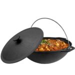 6L Gusseisen Schwenktopf Kazan Asia Kasan mit Deckel aus Gusseisen Grillwok Wokpfanne Grill Cast Iron Campingtopf Kessel Wok Traditioneller - 1.jpg