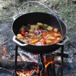 Kazan Schwenktopf Gusseisen Kasan mit Deckel Grill Campingtopf Kessel