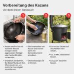 Kazan Schwenktopf Gusseisen Kasan mit Deckel Grill Campingtopf Kessel